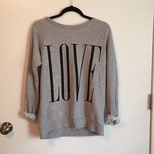 Gray graphic pullover sweatshirt